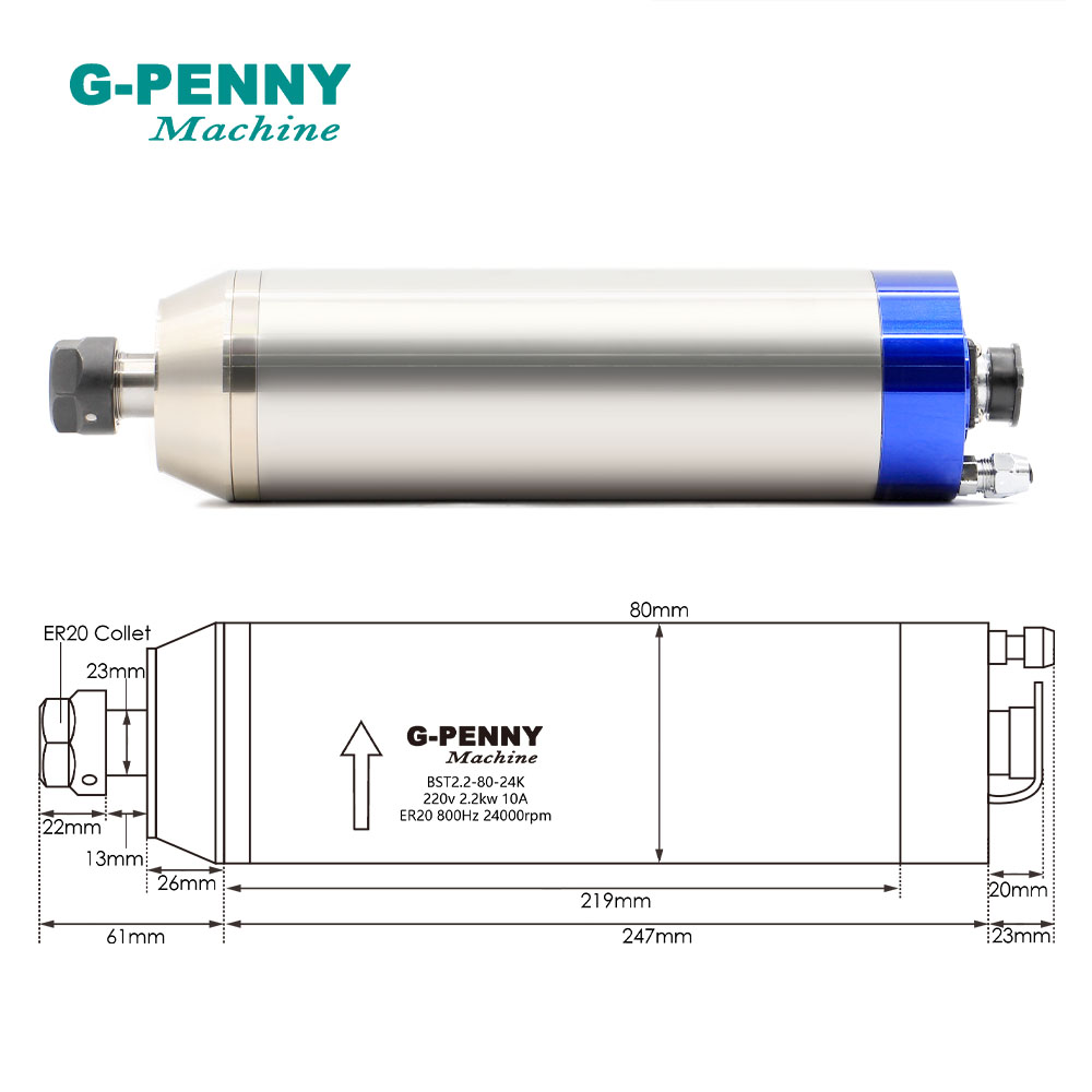 Kit de motor de husillo de met - 2.2Kw Water Cooled Spindle Kit Vfd reseña y precio
